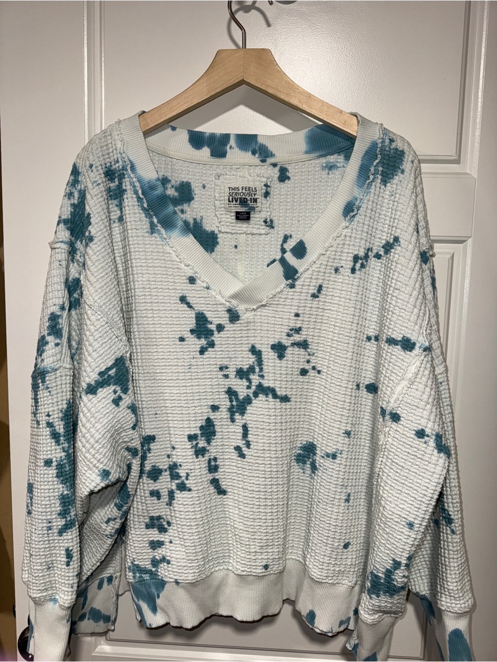 American Eagle Oversized Tie Dye Waffle Knit